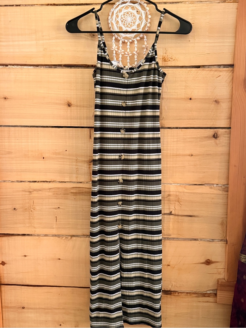 Target Black & Cream Striped Button-Front Jumpsuit